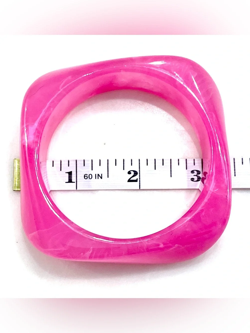 Bright Pink Women's Square-Edge Bangle Bracelet